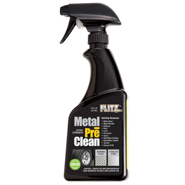 Flitz Metal Pre-Clean - All Metals Icluding Stainless Steel - 16oz Spray Bottle - Kesper Supply