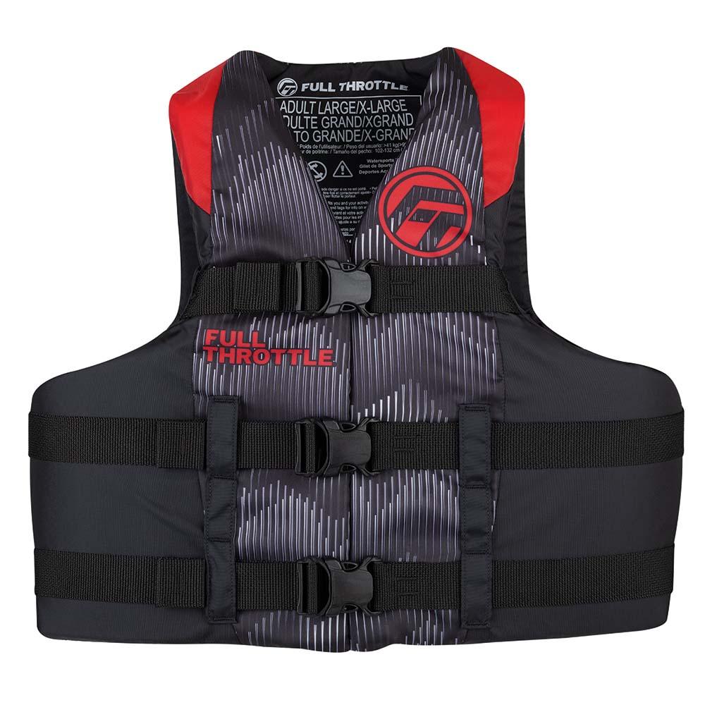 Full Throttle Adult Nylon Life Jacket - 2XL/4XL - Red/Black - Kesper Supply