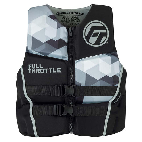 Full Throttle Men's Rapid-Dry Flex-Back Life Jacket - 2XL - Black/Grey - Kesper Supply