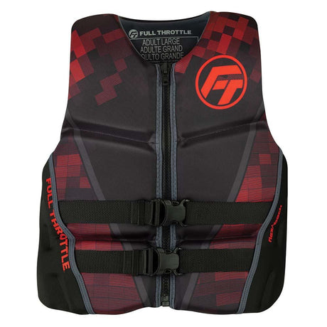 Full Throttle Men's Rapid-Dry Flex-Back Life Jacket - 2XL - Black/Red - Kesper Supply