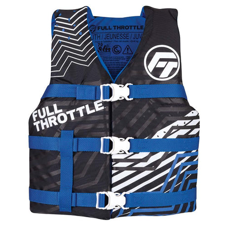 Full Throttle Youth Nylon Life Jacket - Blue/Black - Kesper Supply