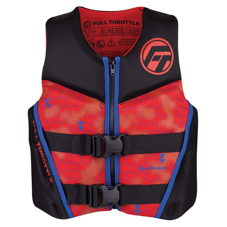 Full Throttle Youth Rapid-Dry Flex-Back Life Jacket - Red/Black - Kesper Supply