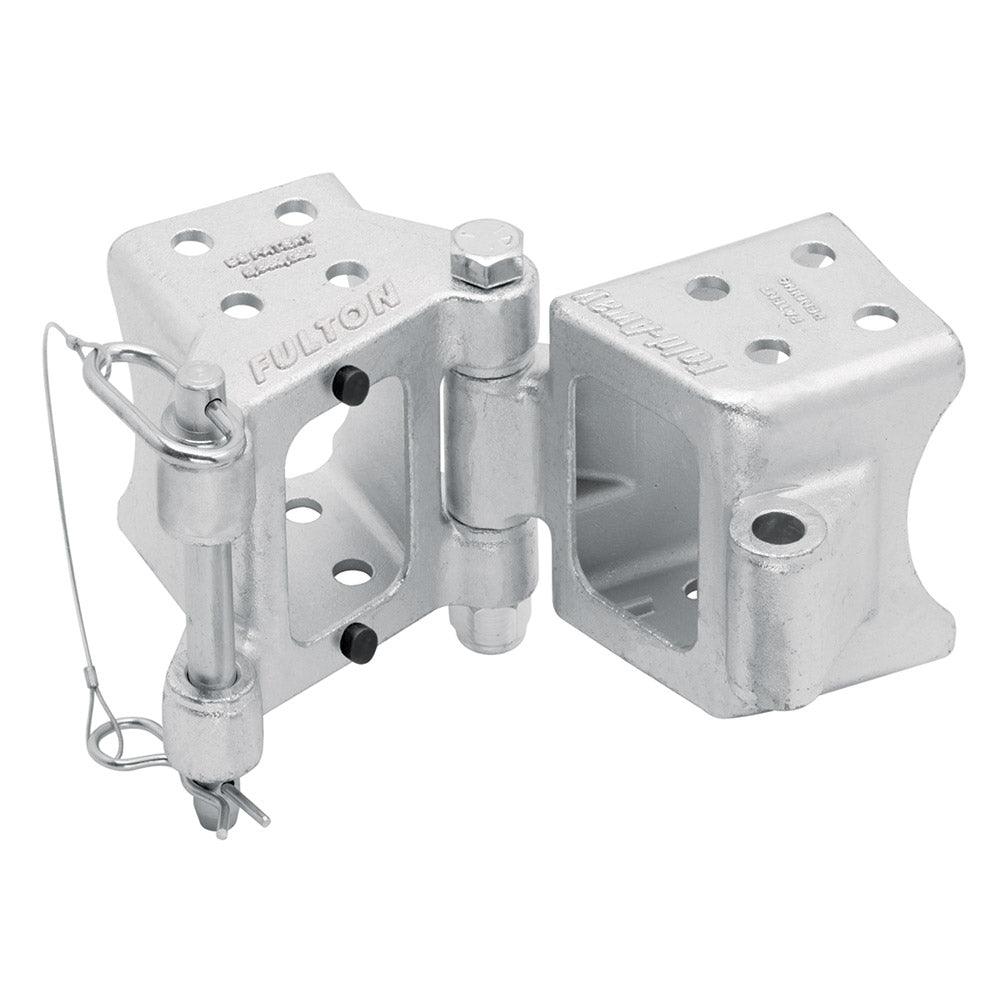 Fulton Fold-Away Bolt-On Hinge Kit 3" x 5" Trailer Beam, Rating 9,000 lbs., 48" Pivot, Z-Max 600 Zinc Finish - Kesper Supply