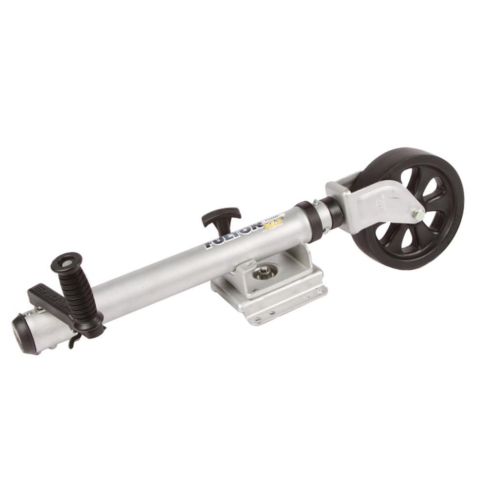 Fulton XLT 1500 lbs. Swing Away Bolt-On Jack w/12" Travel & 8" Poly Wheel - Sharkskin Finish - Kesper Supply