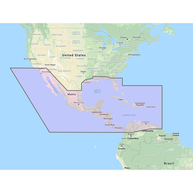 Furuno Central America, Caribbean & Part of Mexico Vector Chart - 3D Data & Standard Resolution Satellite Photos - Unlock Code - Kesper Supply