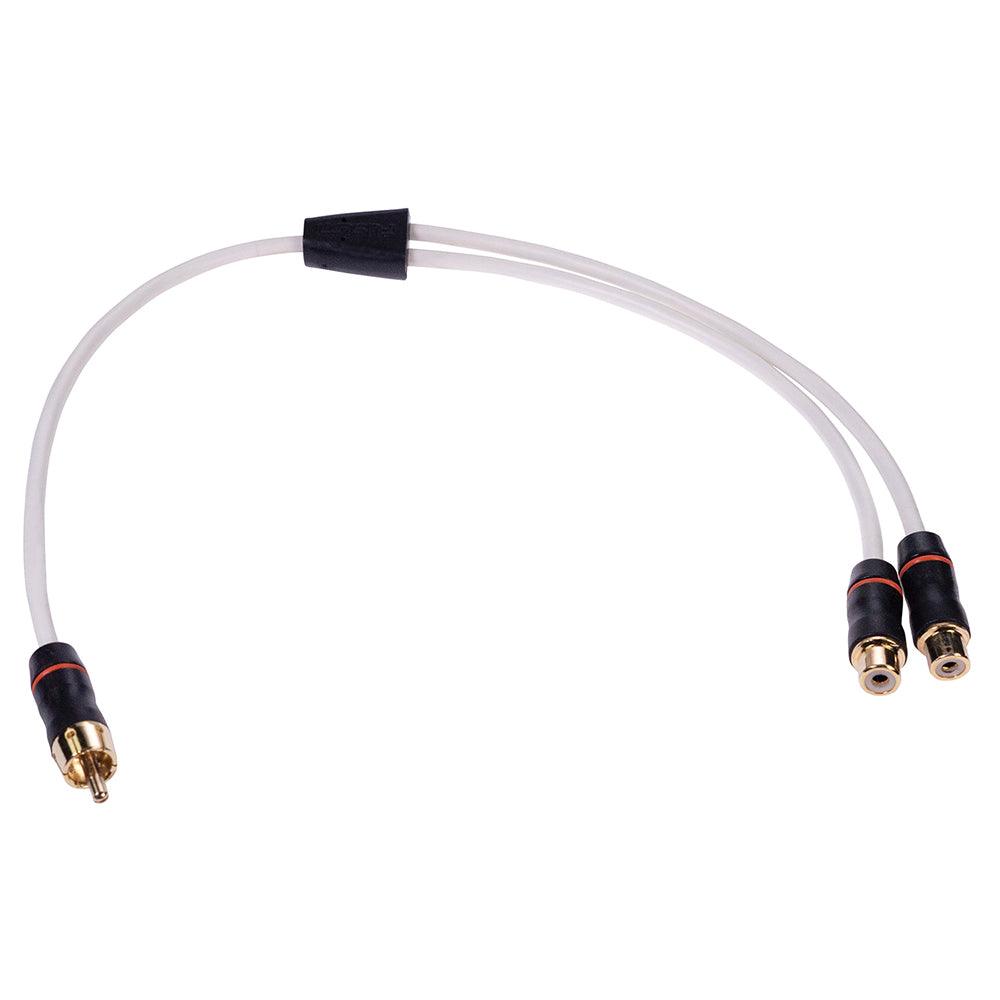 Fusion Performance RCA Cable Splitter - 1 Male to 2 Female - .9' - Kesper Supply