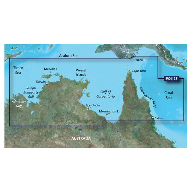 Garmin BlueChart g3 HD - HXPC412S - Admiralty Gulf Wa To Cairns - microSD/SD - Kesper Supply