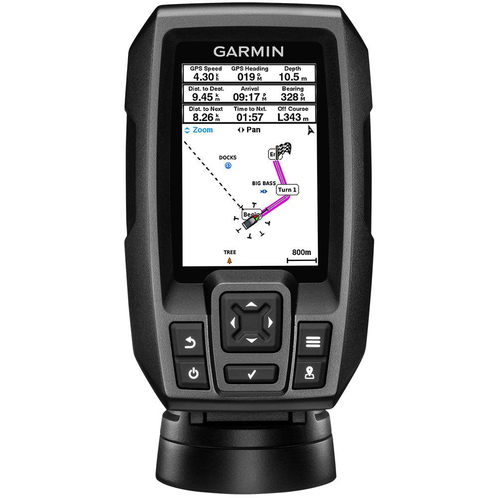 Garmin STRIKER 4 Fishfinder Worldwide Version w/77/200kHz - 4-Pin Transducer w/Transom & Trolling Motor Mounts - Kesper Supply