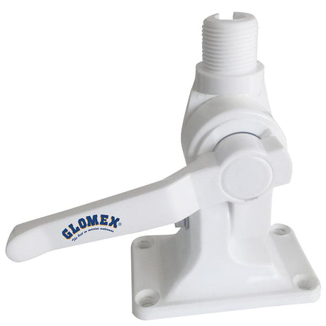 Glomex 4-Way Nylon Heavy-Duty Ratchet Mount w/Cable Slot & Built-In Coax Cable Feed-Thru 1"-14 Thread - Kesper Supply