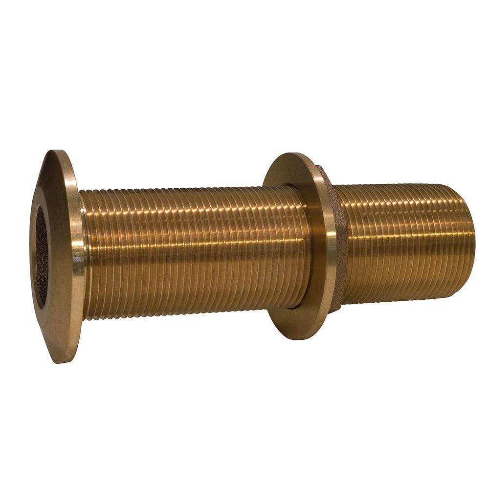 GROCO 1-1/2" Bronze Extra Long Thru-Hull Fitting w/Nut - Kesper Supply