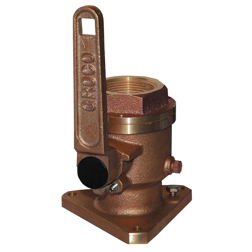 GROCO 1-1/2" Bronze Flanged Full Flow Seacock - Kesper Supply