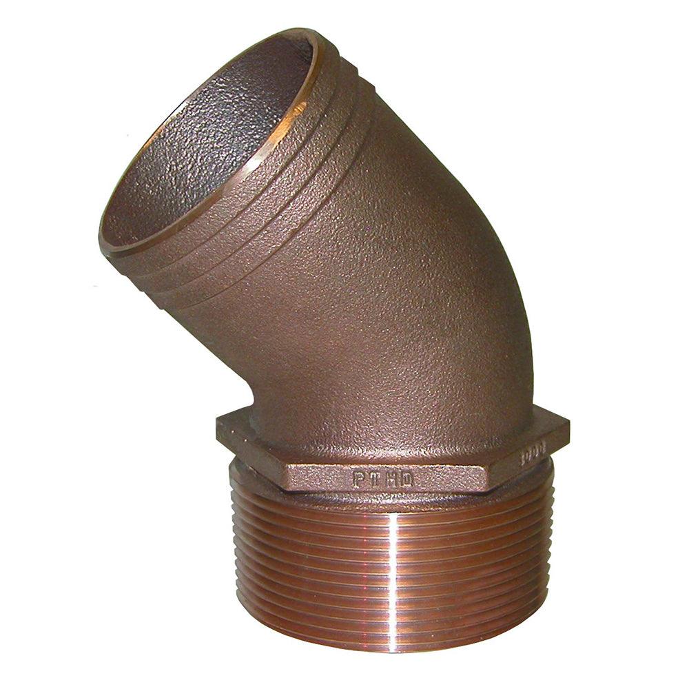 GROCO 1-1/2" NPT Bronze 45 Degree Pipe to 1-1/2" Hose - Kesper Supply