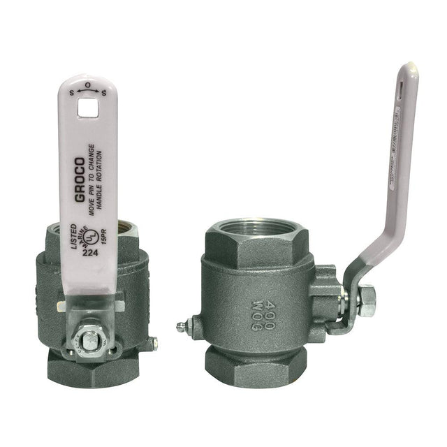 GROCO 1-1/2" NPT Stainless Steel In-Line Ball Valve - Kesper Supply