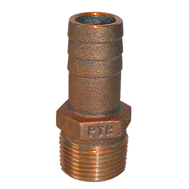 GROCO 1-1/4" NPT x 1-1/4" ID Bronze Pipe to Hose Straight Fitting - Kesper Supply