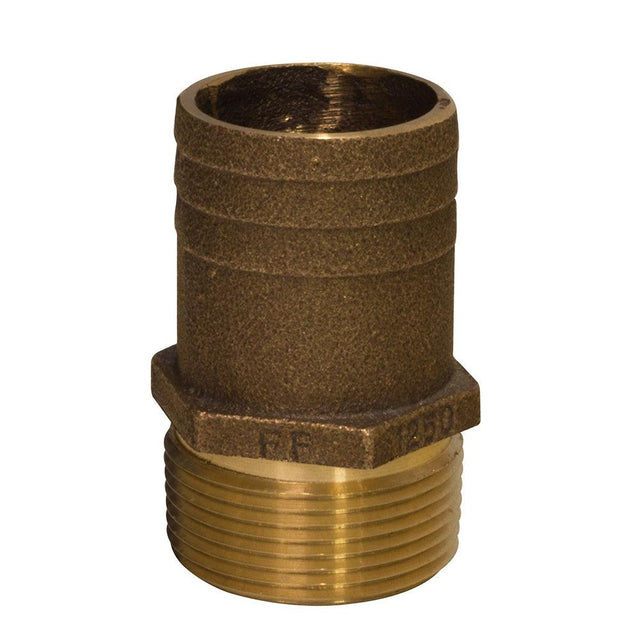 GROCO 1" NPT x 1-1/4" Bronze Full Flow Pipe to Hose Straight Fitting - Kesper Supply