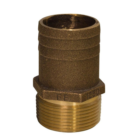 GROCO 1" NPT x 1-1/8" Bronze Full Flow Pipe to Hose Straight Fitting - Kesper Supply