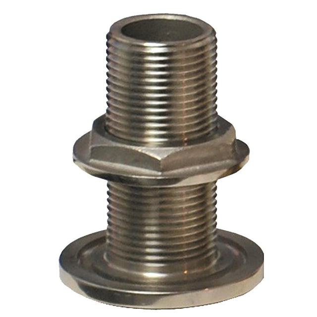 GROCO 1/2" NPS NPT Combo Stainless Steel Thru-Hull Fitting w/Nut - Kesper Supply