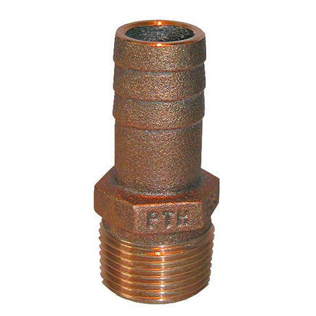GROCO 1/2" NPT x 1/2" ID Bronze Pipe to Hose Straight Fitting - Kesper Supply