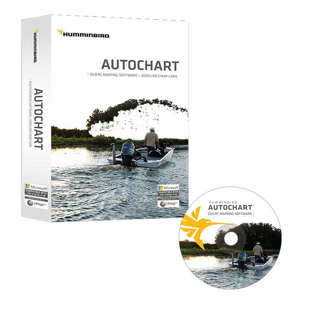 Humminbird Autochart DVD PC Mapping Software w/Zero Lines Map Card - Kesper Supply