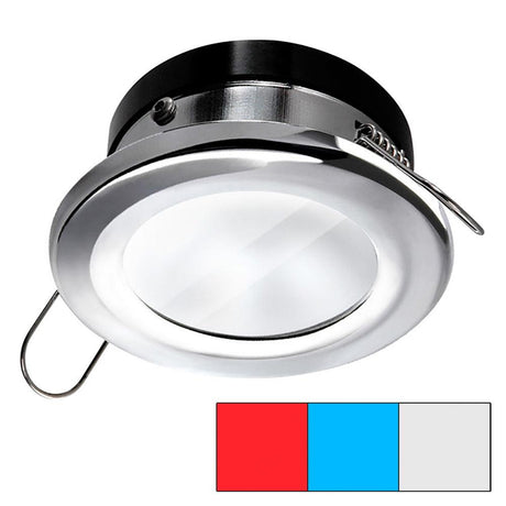 i2Systems Apeiron A1120 Spring Mount Light - Round - Red, Cool White & Blue - Polished Chrome - Kesper Supply