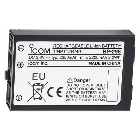 Icom BP-296 Li-Ion Battery - 3.6V - 2350mAh f/M37 - Kesper Supply