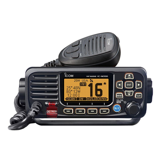 Icom M330 VHF Radio Compact w/GPS - Black - Kesper Supply
