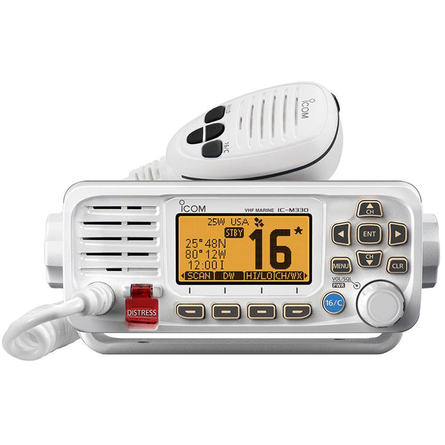 Icom M330 VHF Radio Compact w/GPS - White - Kesper Supply