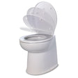 Jabsco Deluxe Flush 14" Straight Back 24V Raw Water Electric Marine Toilet w/Remote Rinse Pump & Soft Close Lid - Kesper Supply