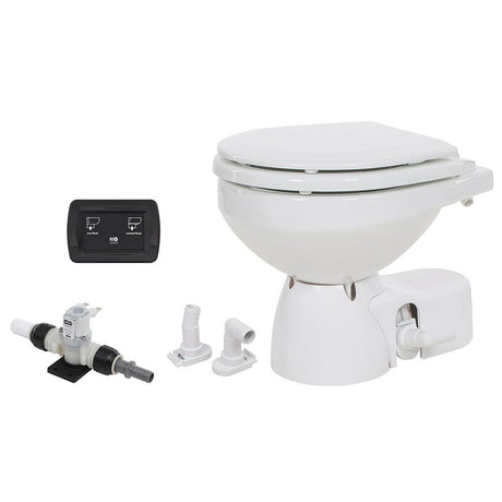 Jabsco Quiet Flush E2 Fresh Water Toilet Compact Bowl - 12V - Soft Close Lid - Kesper Supply