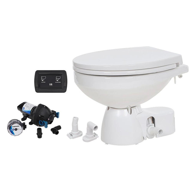 Jabsco Quiet Flush E2 Raw Water Toilet Regular Bowl - 12V - Soft Close Lid - Kesper Supply
