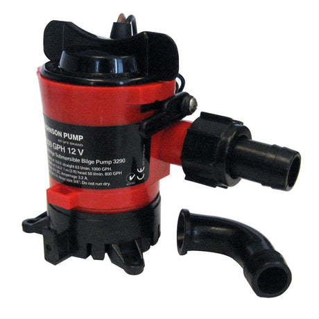 Johnson Pump 1000 GPH Bilge Pump 3/4" 12V Dura Ports - Kesper Supply