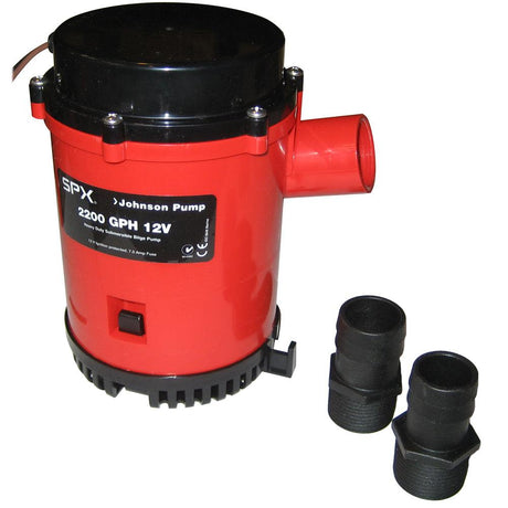 Johnson Pump 2200 GPH Bilge Pump 1-1/8" Hose 12V Threaded Port - Kesper Supply