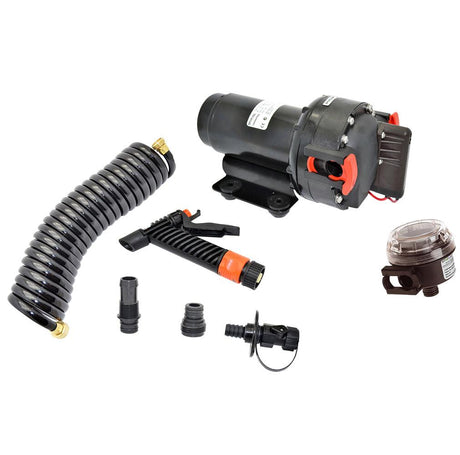 Johnson Pump Aqua Jet 5.2 GPH Washdown Pump Kit w/Hose - 12V - Kesper Supply