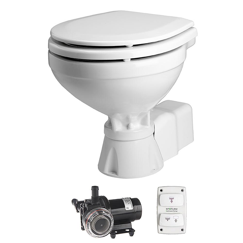 Johnson Pump AquaT Toilet Silent Electric Compact - 12V w/Pump - Kesper Supply
