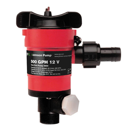 Johnson Pump Twin Port 500GPH Livewell Aerating Pump - 12V - Kesper Supply