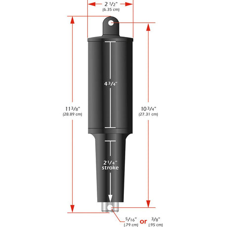 Lenco 101XD Extreme Duty Actuator - 12V - 2-1/4" Stroke - 5/16" Hardware - Kesper Supply