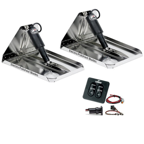Lenco 12" x 12" Heavy Duty Performance Trim Tab Kit w/Standard Tactile Switch Kit 12V - Kesper Supply