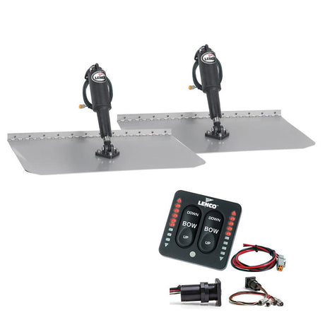 Lenco 12" x 12" Standard Trim Tab Kit w/LED Integrated Switch Kit 12V - Kesper Supply