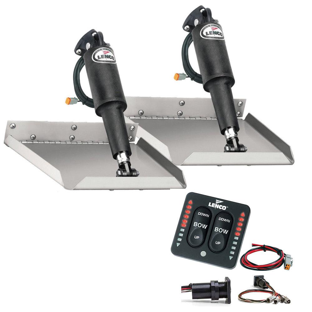 Lenco 12" x 18" Edgemount Trim Tab Kit w/LED Indicator Switch Kit 12V - Kesper Supply