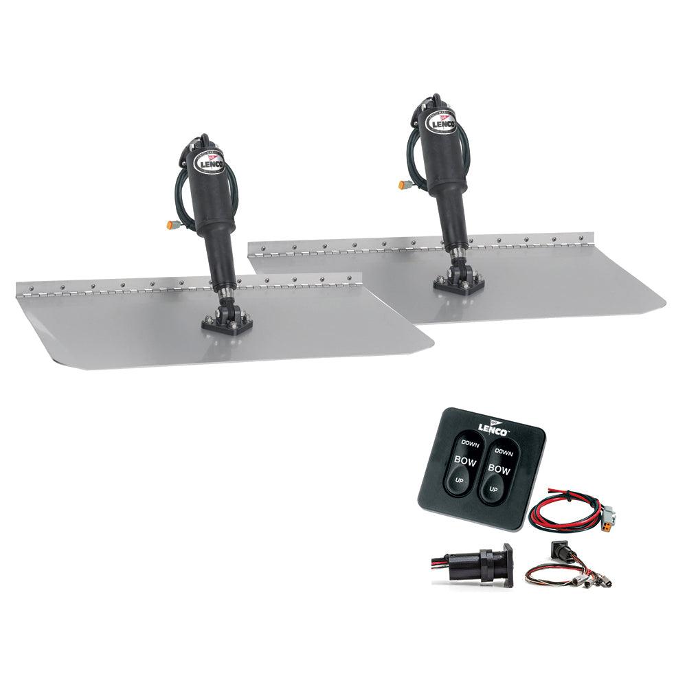 Lenco 12" x 30" Standard Trim Tab Kit w/Standard Tactile Switch Kit 12V - Kesper Supply