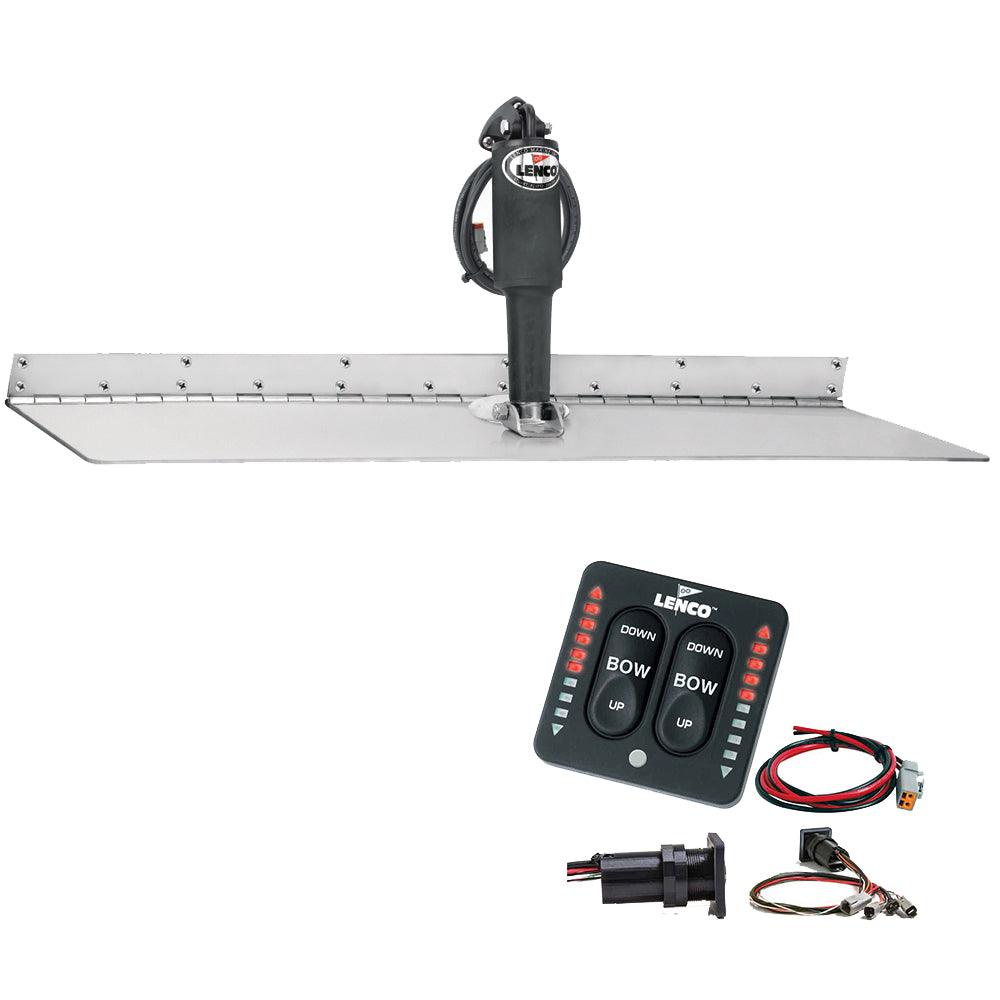 Lenco 12" x 30" Super Strong Trim Tab Kit w/LED Indicator Switch Kit 12V - Kesper Supply