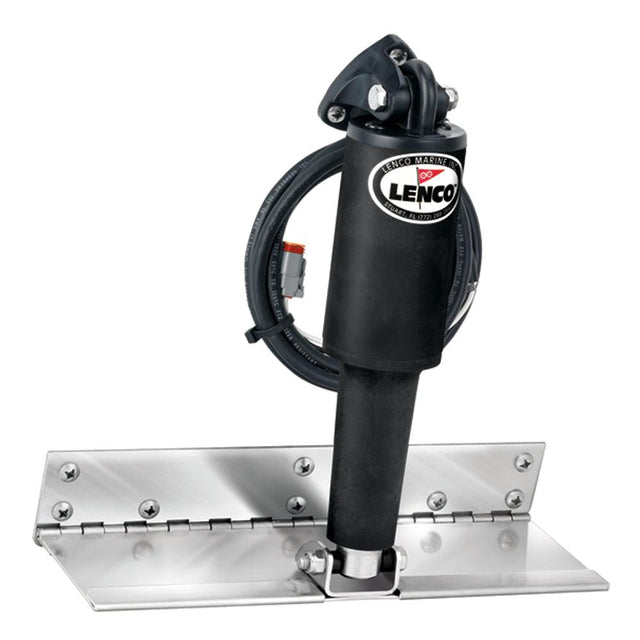 Lenco 4" x 12" Limited Space Trim Tab Kit w/o Switch Kit 12V - Electro-Polished - Short Actuator - Kesper Supply