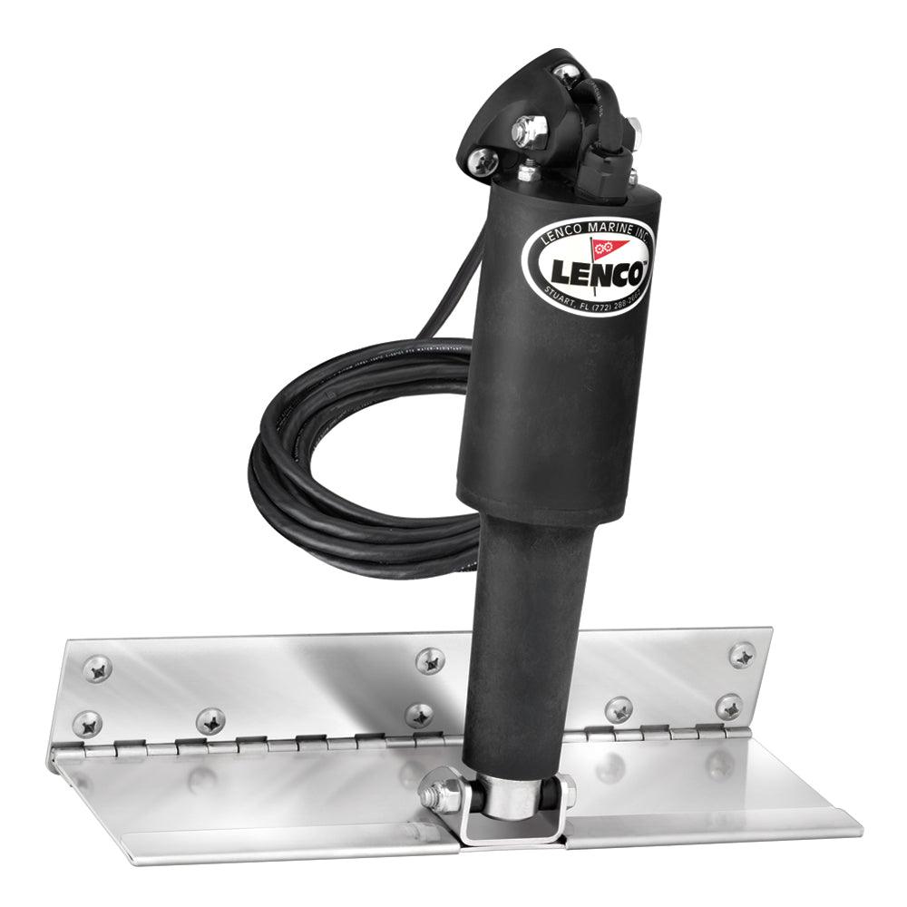 Lenco 4" x 12" Limited Space Trim Tab Kit w/o Switch Kit 12V - Electro-Polished - Standard Actuator - Kesper Supply