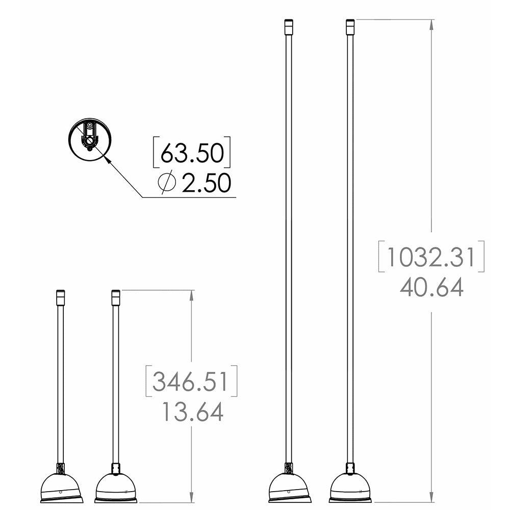 Lumitec Contour Anchor Light - 12" - Black Shaft White Base - Kesper Supply