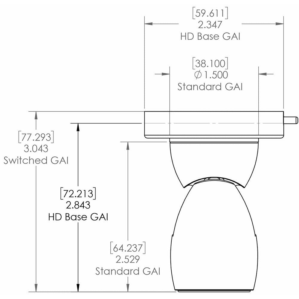 Lumitec GAI2 White Light - Heavy-Duty Base w/Built-In Switch - Brushed Housing - Kesper Supply