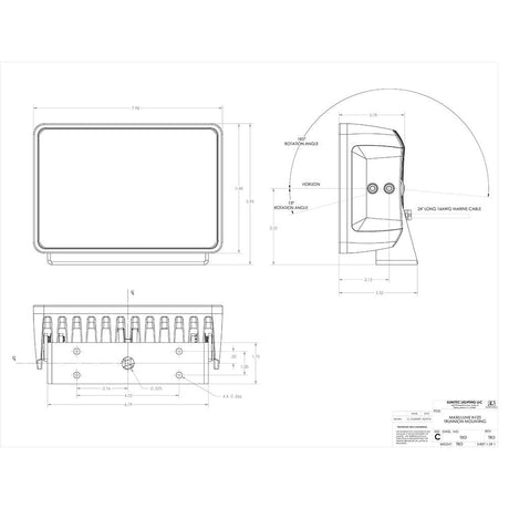 Lumitec Maxillume h120 - Trunnion Mount Flood Light - White Housing - White Dimming - Kesper Supply