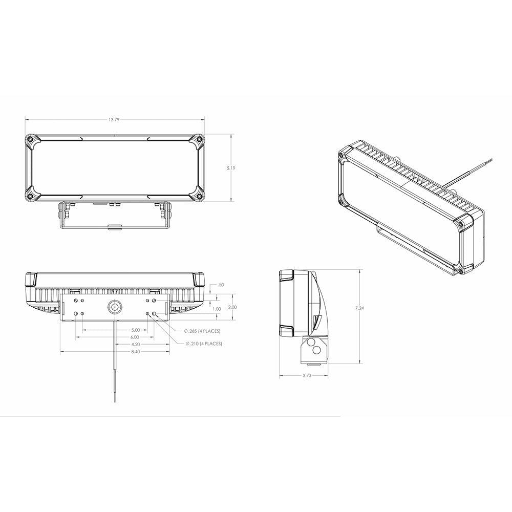 Lumitec Maxillume tr150 LED Flood Light - Trunnion Mount - Kesper Supply