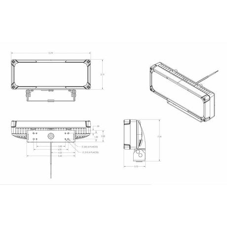 Lumitec Maxillume tr150 LED Flood Light - Trunnion Mount - Kesper Supply