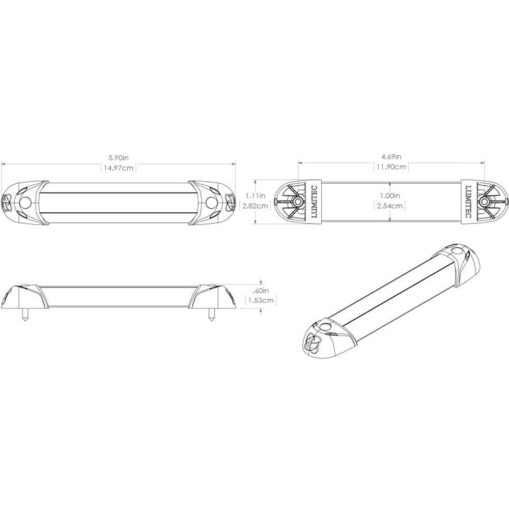 Lumitec Mini Rail2 - 6" LED Utility Light - Spectrum RGBW - Brushed Finish - Kesper Supply