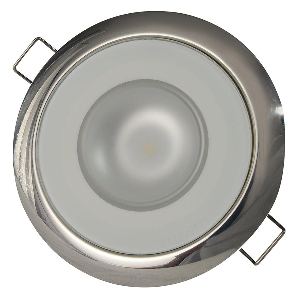 Lumitec Mirage - Flush Mount Down Light - Glass Finish/Polished SS Bezel - Warm White Dimming - Kesper Supply